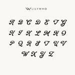 Silver Vintage Script Initial Necklace