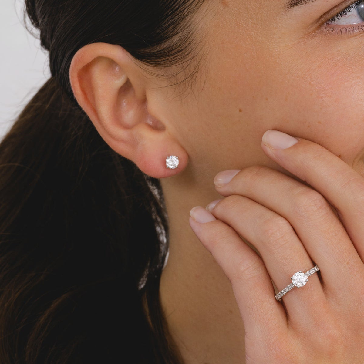 Platinum .50ct lab diamond earrings