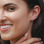 Silver CZ Star Ear Climber Earrings