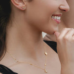 9ct Gold CZ Star Ear Climber Earrings