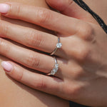 3 stones .65ct Natural Diamond Ring in Platinum