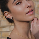 9ct Gold Multi Stone Hoop Earrings
