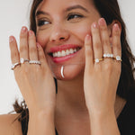 2.1ct oval eternity band 7 Natural Diamonds in Platinum