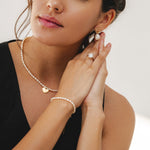 9ct Gold organic shape Peal Bracelet