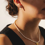 9ct Gold Pearl and CZ Earrings