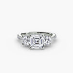 Three Stone with Pavé Band