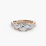 Three Stone with Pavé Band
