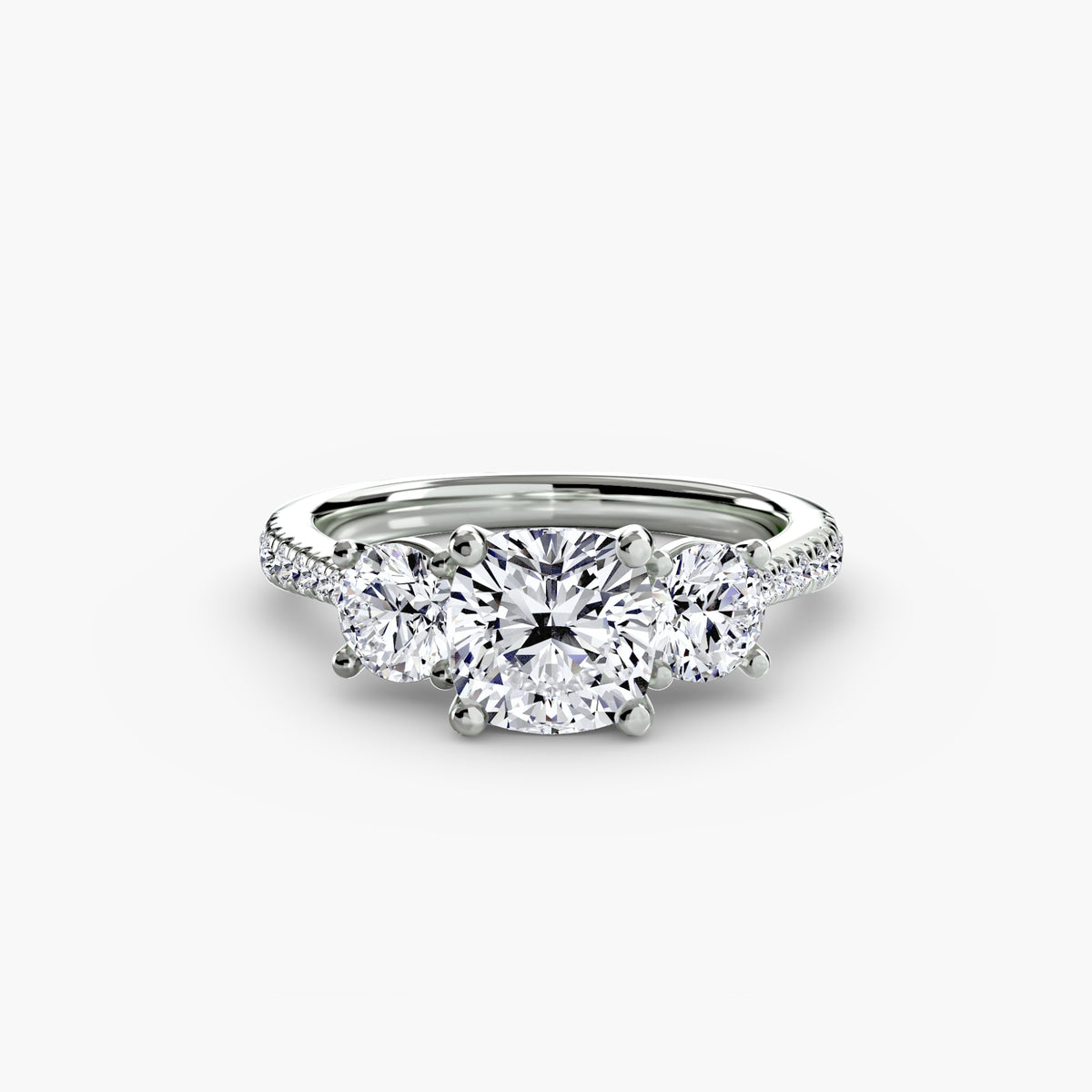 Three Stone with Pavé Band