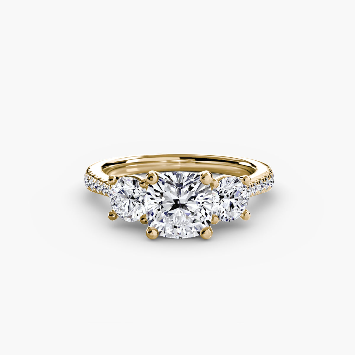 Three Stone with Pavé Band