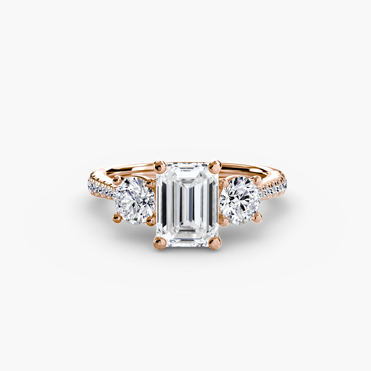 Three Stone with Pavé Band