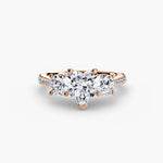 Three Stone with Pavé Band