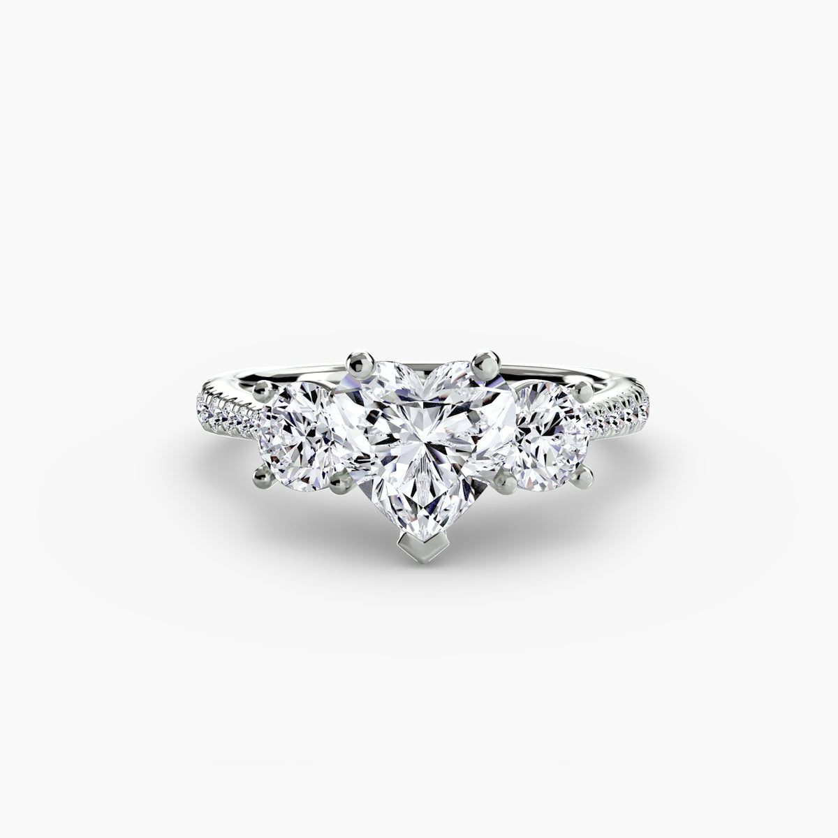 Three Stone with Pavé Band
