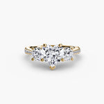 Three Stone with Pavé Band