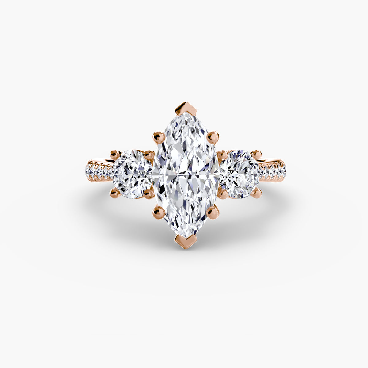 Three Stone with Pavé Band
