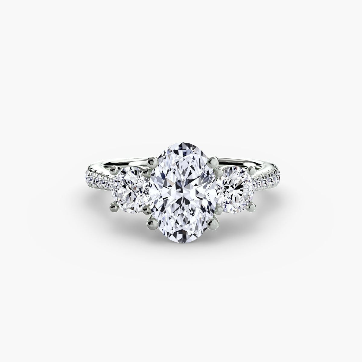 Three Stone with Pavé Band