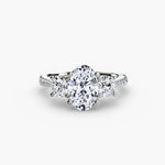 Three Stone with Pavé Band