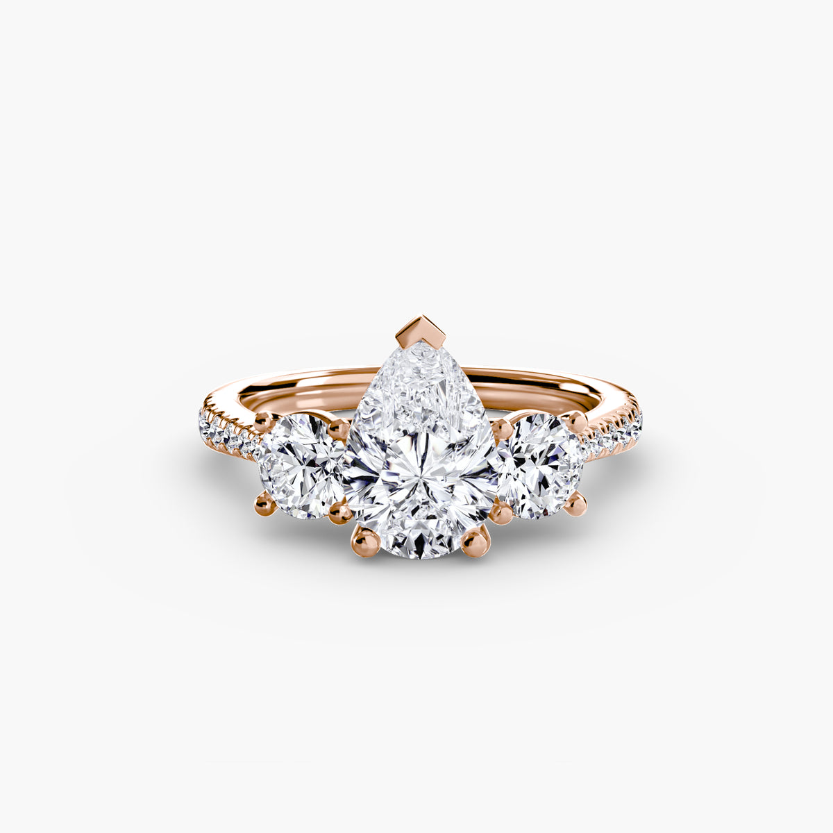 Three Stone with Pavé Band