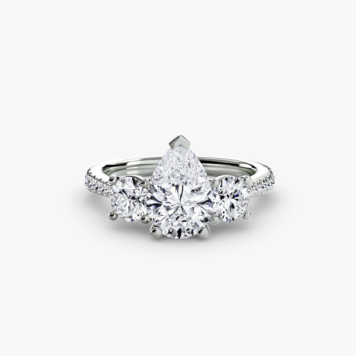 Three Stone with Pavé Band