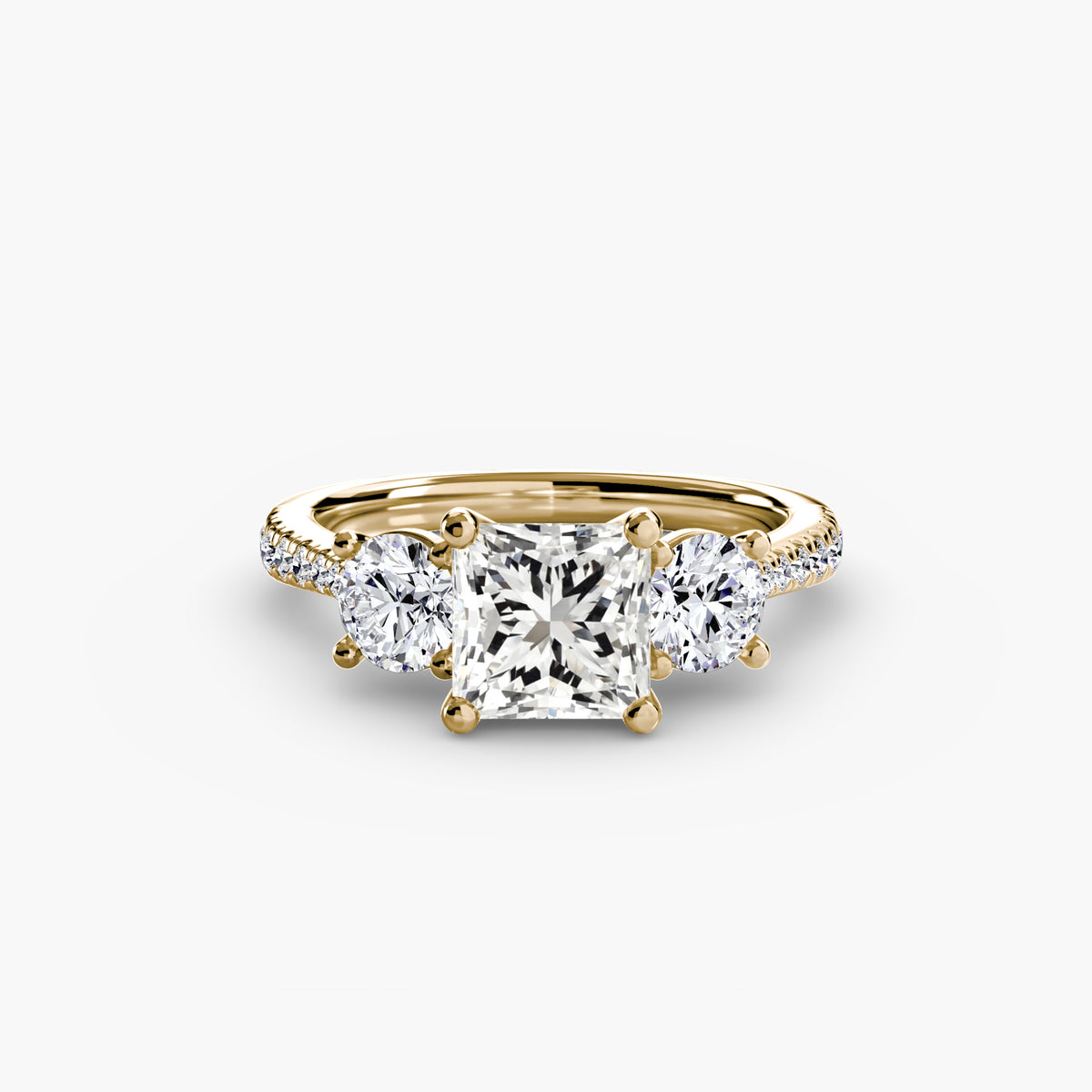 Three Stone with Pavé Band