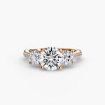 Three Stone with Pavé Band