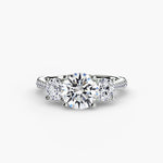 Three Stone with Pavé Band