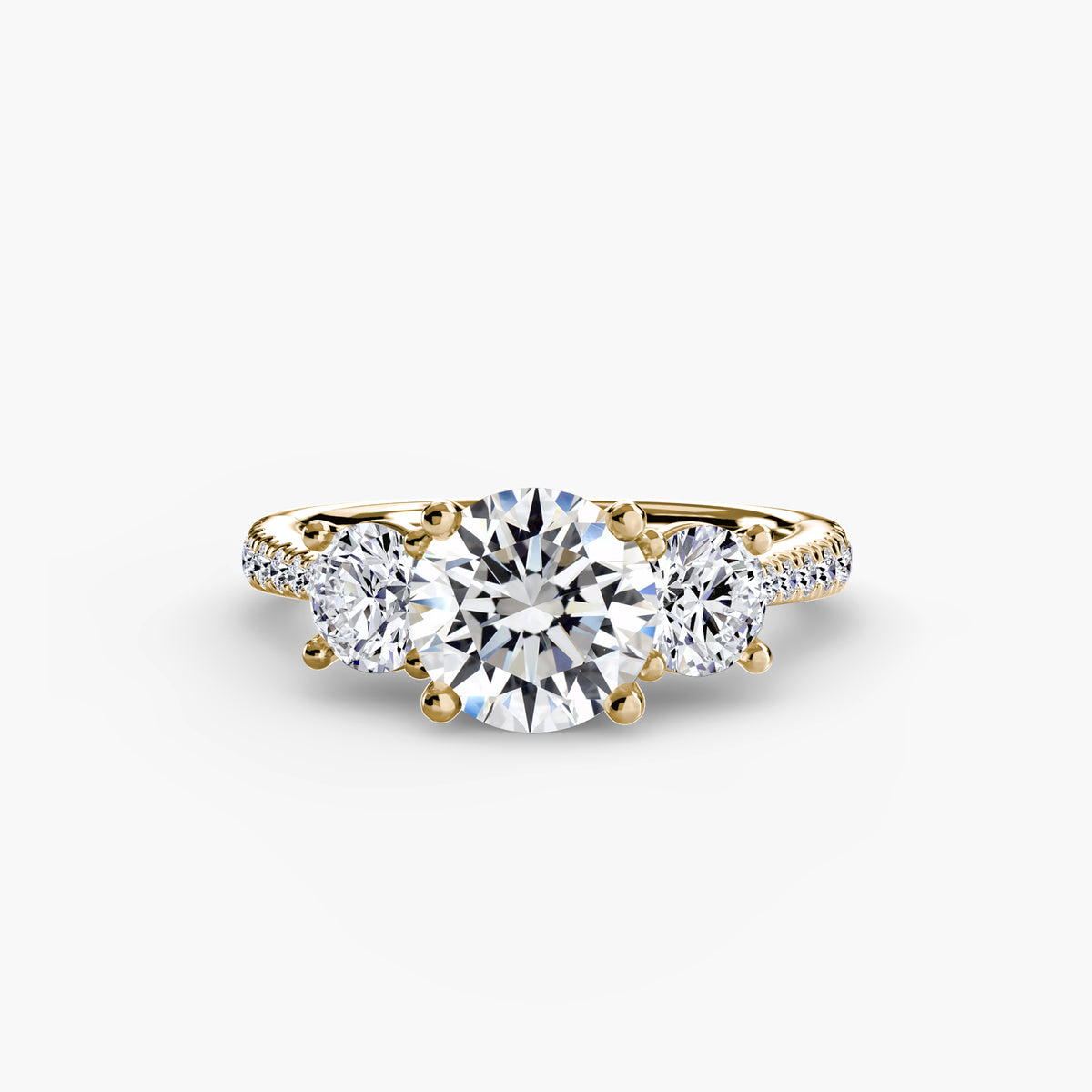 Three Stone with Pavé Band