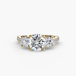 Three Stone with Pavé Band