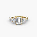 3 Stone Ring with fancy Pavé Band