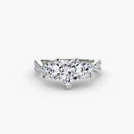 3 Stone Ring with fancy Pavé Band