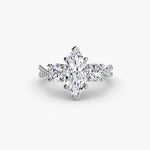 3 Stone Ring with fancy Pavé Band