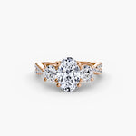 3 Stone Ring with fancy Pavé Band