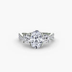 3 Stone Ring with fancy Pavé Band