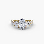 3 Stone Ring with fancy Pavé Band