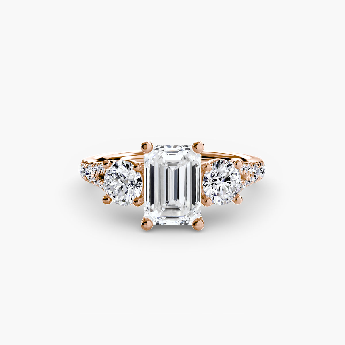 3 Stone with Pavé Band