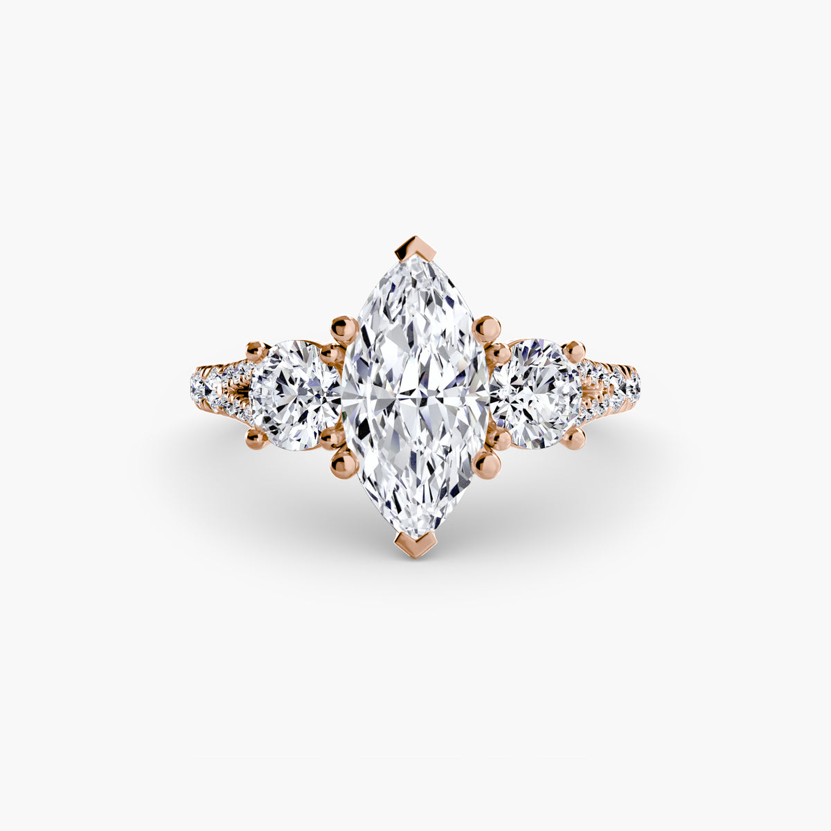 3 Stone with Pavé Band