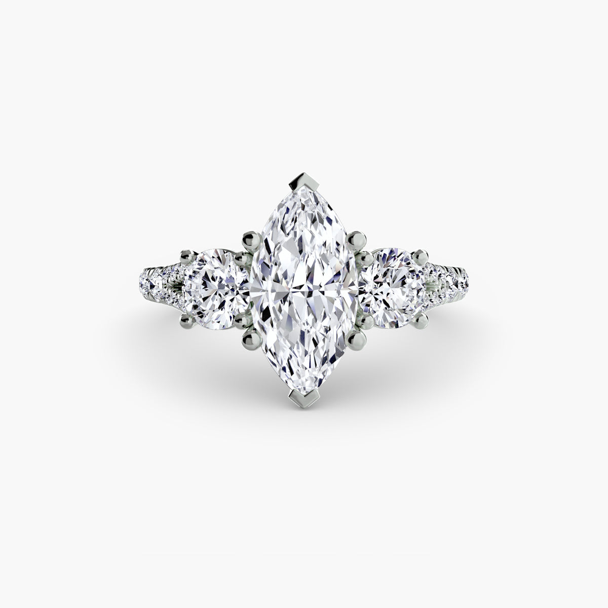 3 Stone with Pavé Band