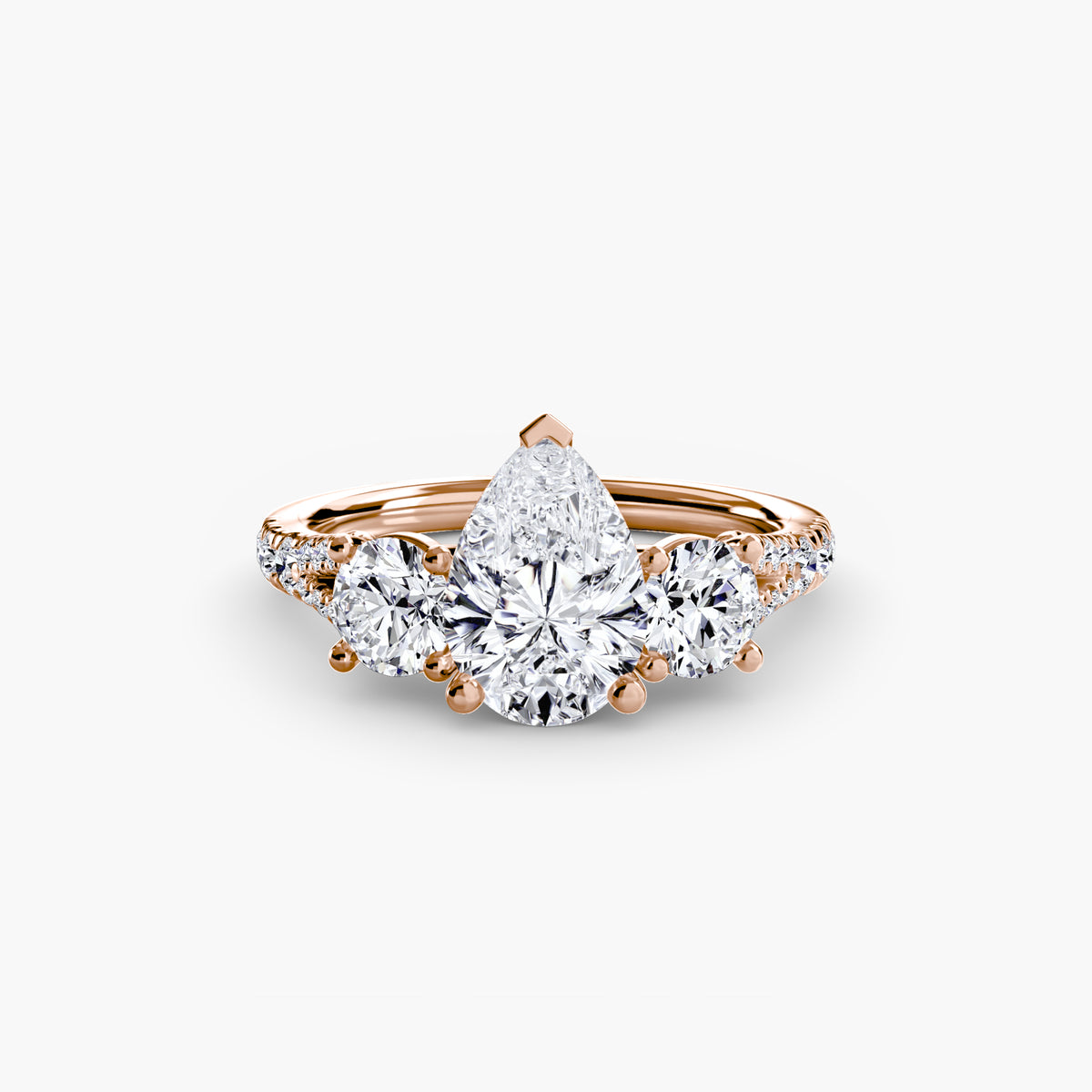 3 Stone with Pavé Band