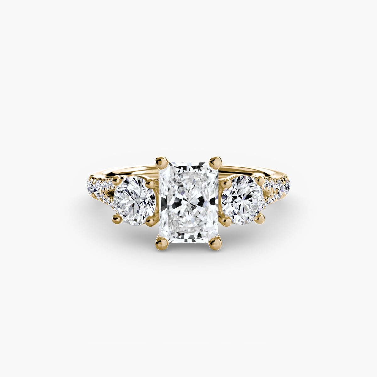 3 Stone with Pavé Band