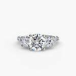 3 Stone with Pavé Band