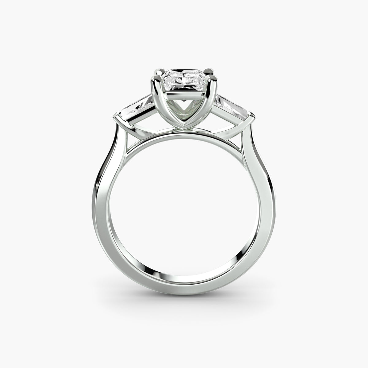 Emerald Diamond with Baguette Side Stones