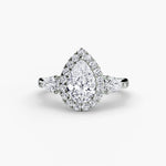 Pear shape Diamond Ring with Halo