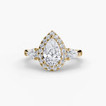 Pear shape Diamond Ring with Halo