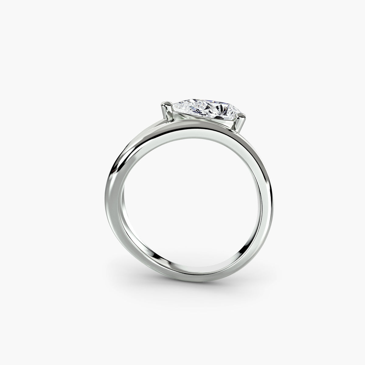 Pear Shape Diamond Wave Ring