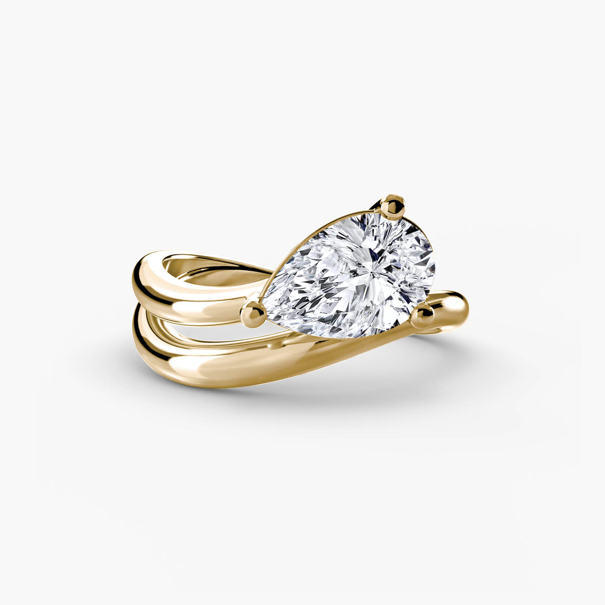 Pear Shape Diamond Wave Ring