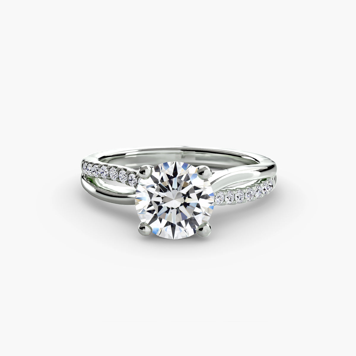 Solitaire Ring with Split Shank