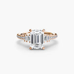 Solitaire with Baguette Sides & Pavé Band