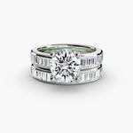 Solitaire Ring with Baguette Channel