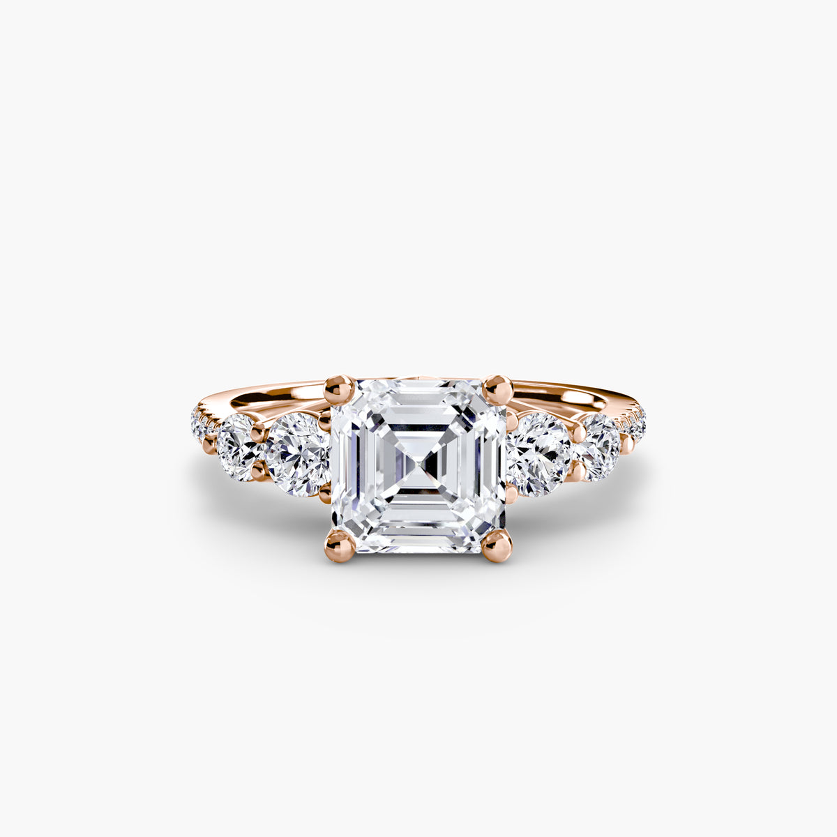 Solitaire Ring with Side Accent Stones