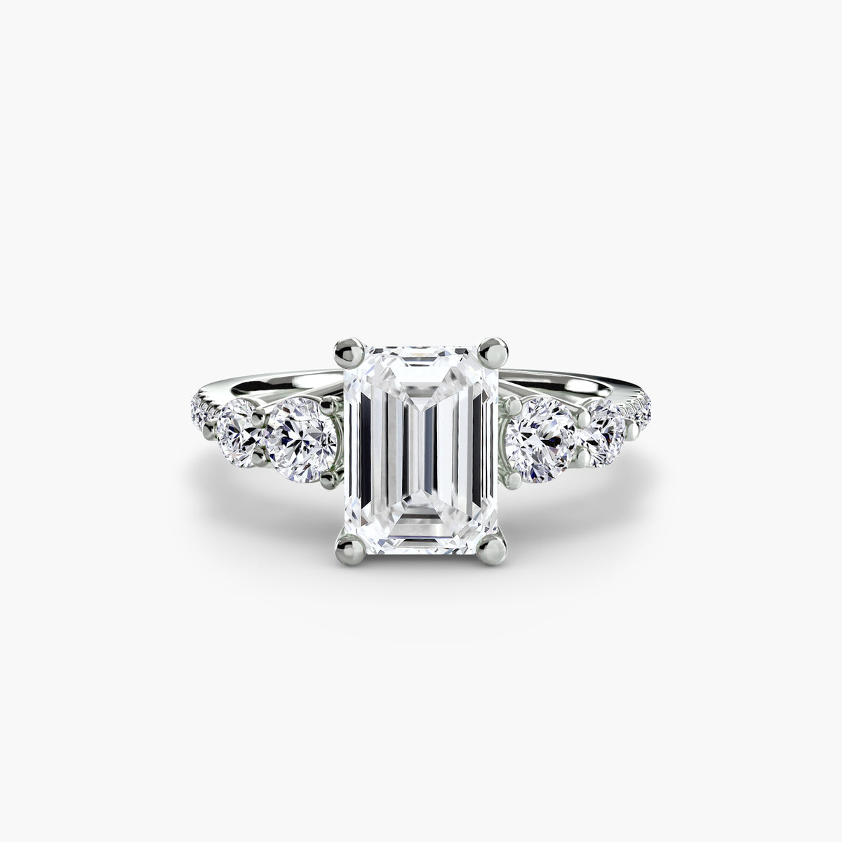 Solitaire Ring with Side Accent Stones