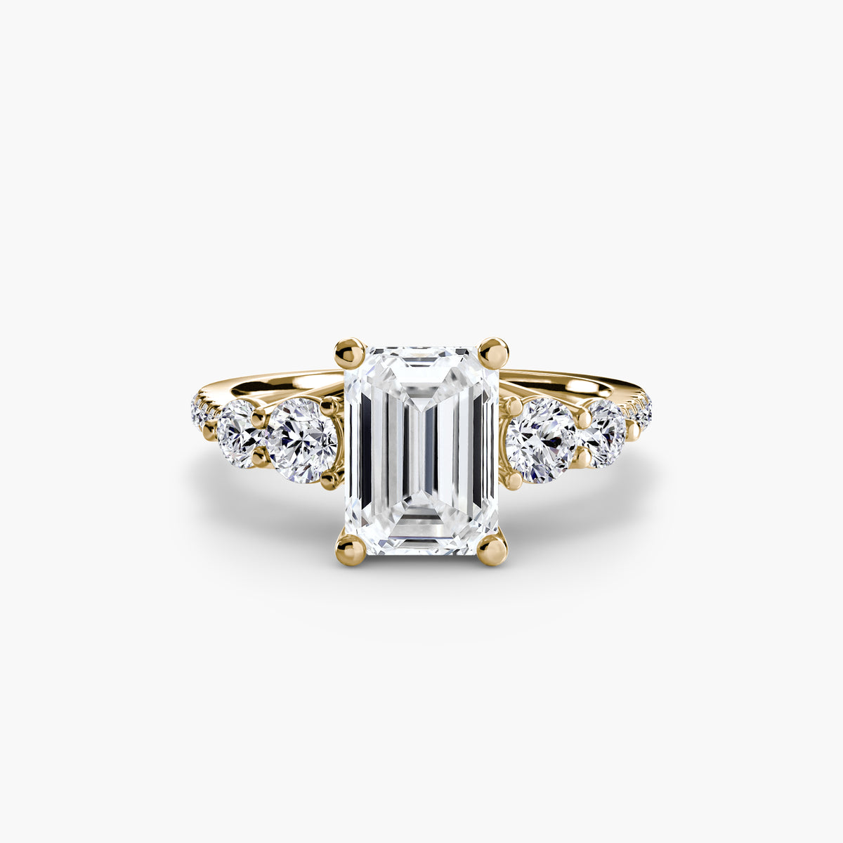 Solitaire Ring with Side Accent Stones